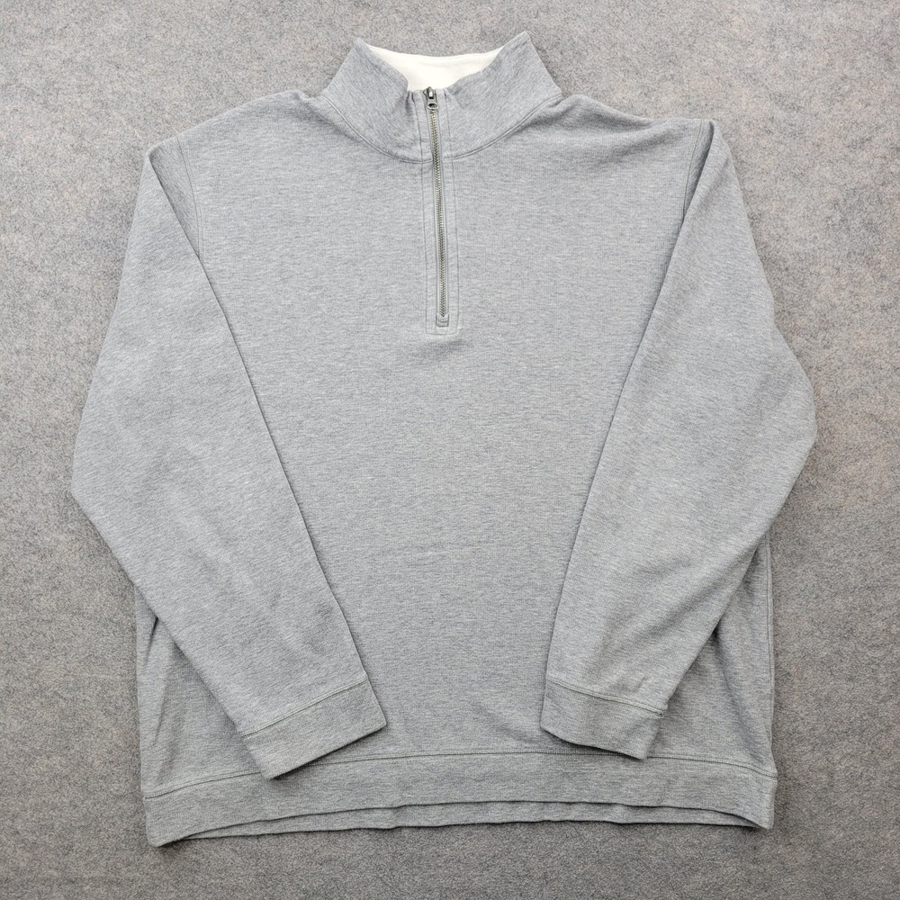 Vince Sweatshirt Men 2XL Sweater 1/4 Zip Fleece Pullover Mock Neck Solid Heather